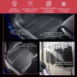 Tappetini compatibili con Mercedes-Benz CLA X117 2013-2019, su misura in Gomma